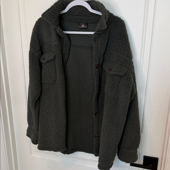 32 Degrees Jackets & Blazers - 32 Degrees Dark Green Teddy Jacket